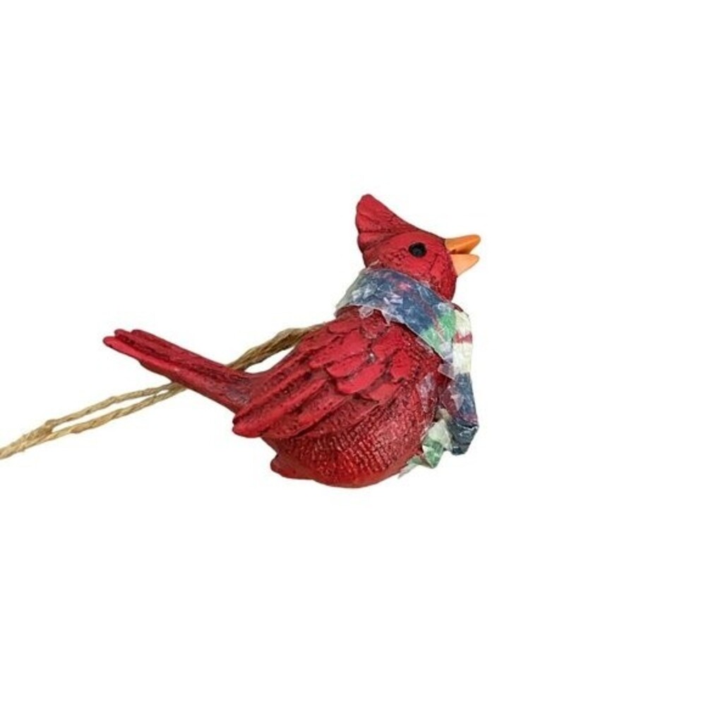Midwest-CBK Cardinal on a Colorful Scarf Resin Christmas Ornament Red 2 in